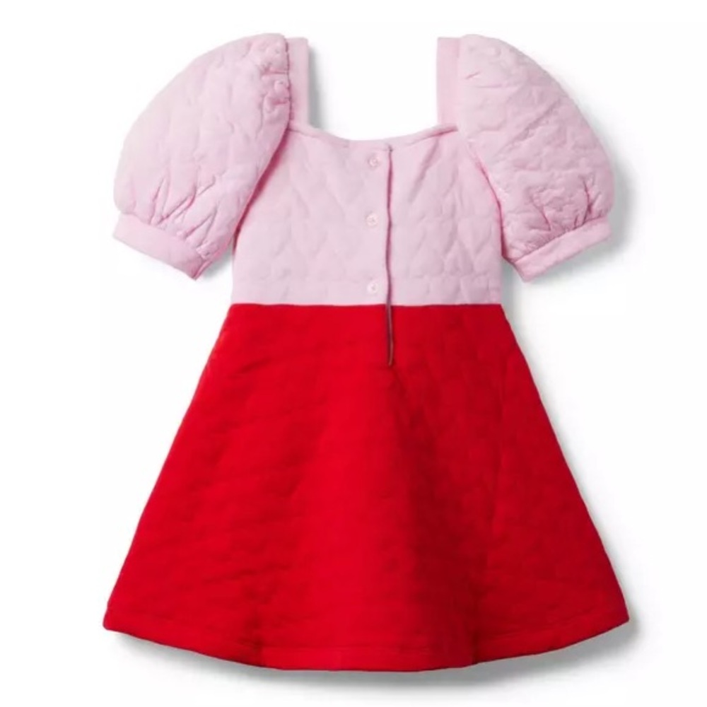 JANIE AND JACK FAIRYTALE QUILTED VALENTINE HEART JACQUARD DRESS - Picture 2 of 4